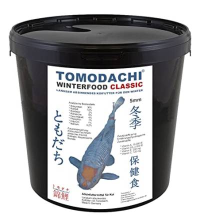 Tomodachi Koifutter Winterfutter Koi Sinkfutter langsam absinkend arktische Rohstoffe hochverdaulich bei Kälte 5mm 3kg Eimer von Tomodachi