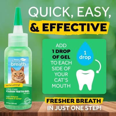 TropiClean Fresh Breath Clean Teeth OralCareGel Katze von TropiClean