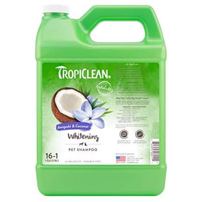 TropiClean Awapuhi & Coconut Whitening Shampoo für Haustiere, 3,78 Liter, hergestellt in den USA von Tropiclean