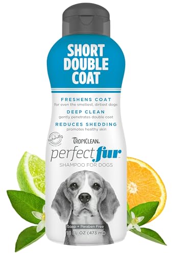Tropiclean PerfectFur Short Double Coat Shampoo for Dogs, 16oz - Made in USA - Unique Breed Specific Shed Control & Odor Control Formula for Breeds Like Beagles - Naturally Derived von Tropiclean