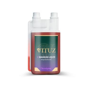 VITUZ V-Magnum Liquid für Pferde - Flüssiges Diätfuttermittel mit Magnesium, Tryptophan, Zink - Unterstützt nervöse und gestresste Pferde - 1L von VITUZ
