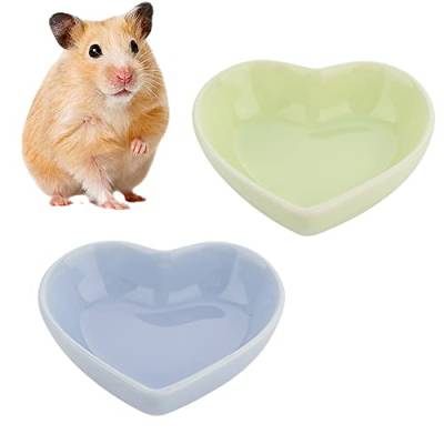 Futternapf aus Keramik, für Hamster, Wüstenrennmäuse, Igel, Ratten, Nagetiere (Grün und Lila), 2 Stück von VTurboWay