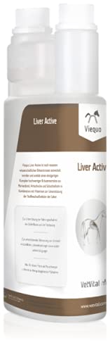 VetVital Viequo Liver Active | 1 l | Ergänzungsfuttermittel für Pferde | Zur Unterstützung des Gallenflusses, der Leberfunktion und der Verdauung | Rein pflanzliches Präparat von VetVital