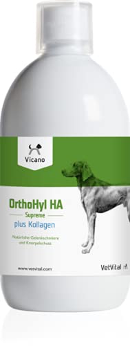 VetVital Viequo OrthoHyl HA Supreme Plus Kollagen | 500 ml | Ergänzungsfuttermittel für Hunde | Zur Unterstützung der Beweglichkeit und Belastbarkeit der Gelenke und des Knorpels von VetVital
