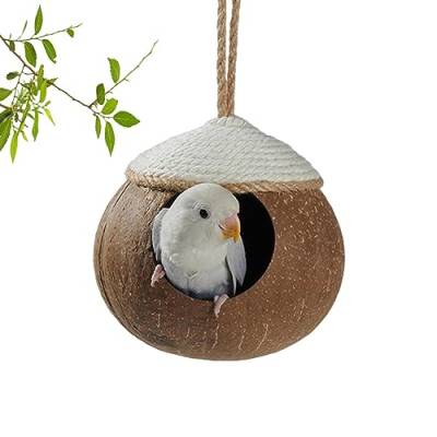 Vogelfutterhaus - Dekoratives Vogelnest mit Kokosnüssen für die Terrasse - Papageien-Lebensraumhöhle – 360° kreisförmiger Raum für Haustür, Terrasse, Visiblurry von Visiblurry