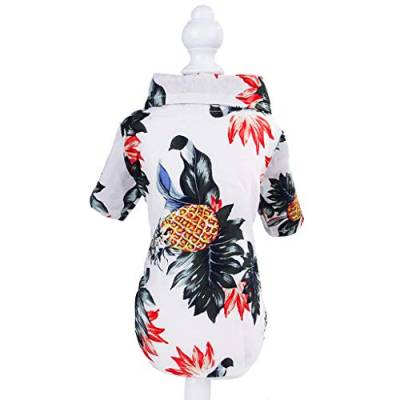 WOWOWO Haustierkleidung Frühling Sommer Hawaiian Style Bedruckte Baumwollhemden Geeignet für kleine mittelgroße Teddy Shiba Dogs Shirt von WOWOWO