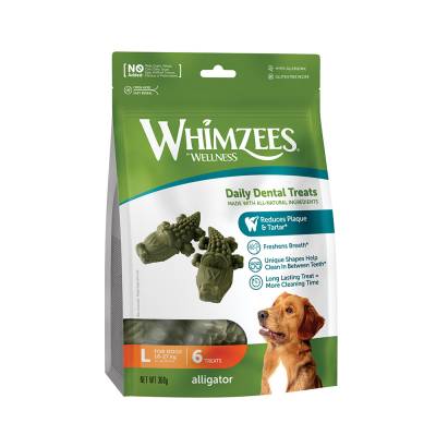 Whimzees by Wellness Alligator Snack - Größe L: für große Hunde (6 Stück) von Whimzees