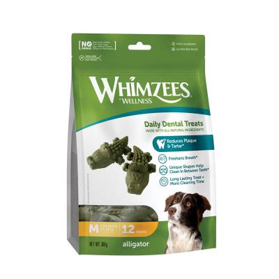 Whimzees by Wellness Alligator Snack -  Sparpaket: 2 x Größe M von Whimzees