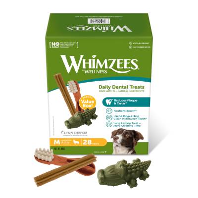 Whimzees by Wellness Mixbox - Größe M: für mittelgroße Hunde (12 - 18 kg, 28 Stück) von Whimzees