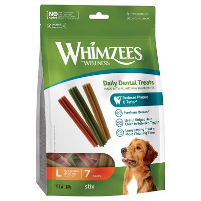 Whimzees by Wellness Stix für Hunde - Größe L: für große Hunde (18 - 27 kg, 7 Stück) von Whimzees