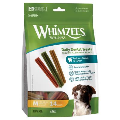Whimzees by Wellness Stix für Hunde - Größe M: für mittelgroße Hunde (12 - 18 kg, 14 Stück) von Whimzees