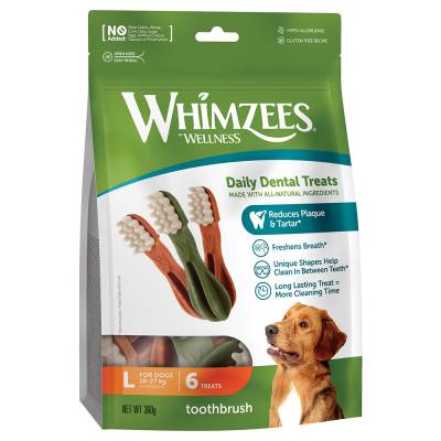 Whimzees by Wellness Toothbrush - Größe L: für große Hunde (18-27 kg, 6 Stück) von Whimzees