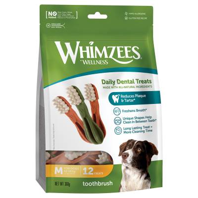 Whimzees by Wellness Toothbrush - Größe M: für mittelgroße Hunde (12-18 kg, 12 Stück) von Whimzees
