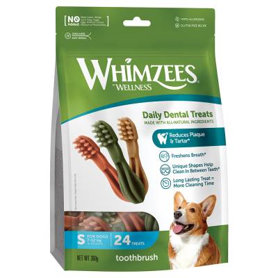Whimzees by Wellness Toothbrush - Größe S: für kleine Hunde (7-12 kg, 24 Stück) von Whimzees