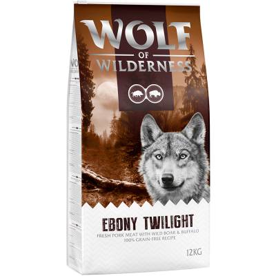 2 x 12 kg Wolf of Wilderness Trockenfutter - getreidefrei NEU: Ebony Twilight - Wildschwein & Büffel von Wolf of Wilderness