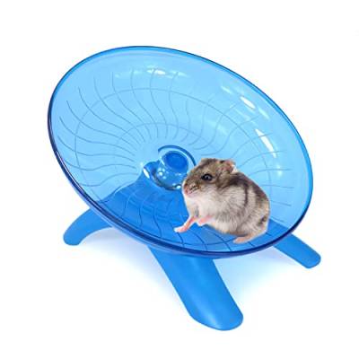 Hamsterrad, Hamster, fliegende Untertasse, geräuschlos, Laufrad für Zwerghamster, Rennmäuse, kleine Tiere (blau) von Wontee