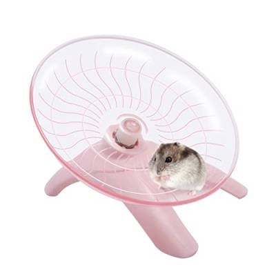 Hamsterrad Hamster fliegende Untertasse leise Übungsrad Laufrad für Zwerghamster Rennmäuse Mäuse Kleintiere (Rosa) von Wontee