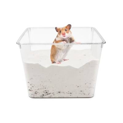 Wontee Hamster Sandbad Sandkasten Container Grabhamster Badezimmer für Hamster Mäuse Syrische Hamster Rennmäuse Kleintiere (quadratisch - 20 x 15 cm) von Wontee