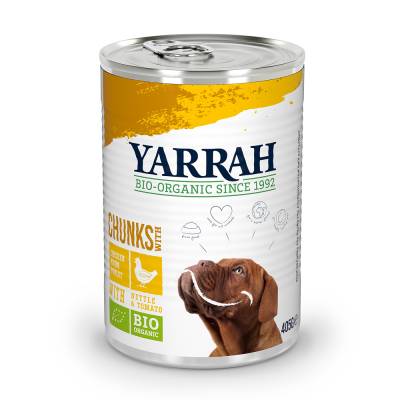 Sparpaket Yarrah Bio - Bio-Huhn mit Bio-Brennnessel & Bio-Tomate 12 x 405 g von Yarrah