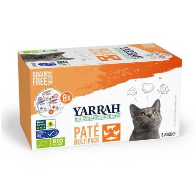 Sparpaket Yarrah Bio 48 x 100 g - Pâté-Mix (3 Sorten) von Yarrah