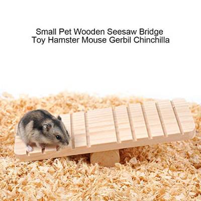 Yctze Kleines Wippe-Brückenspielzeug aus Holz für Hamster, Mäuse, Rennmäuse und Chinchillas – Lustiges Übungsspielplatzzubehör für Kleine Haustiere von Yctze