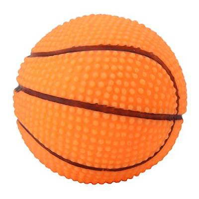 Yctze Pet Training Kau- und Spielspielzeug mit Quietschgeräusch – Mini-Gummi-Basketball für Kleine Hunde und Welpen (Basketball) von Yctze