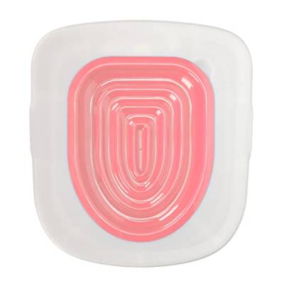 Yctze Universelles Trainingsset für Katzentoiletten, Starke Tragfähigkeit, Abnehmbares Design, für Alle Toilettensitze Geeignet (Weißes Tablett, 1 rosa Innenstütze) von Yctze