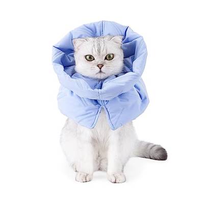 Yuehuam Verstellbares Katzen-Genesungshalsband, weiches Katzen-Kegelhalsband für nach Operationen, verhindert Lecken, Beißen, Wundheilung, Schutzkegel für Katzen und Welpen von Yuehuam