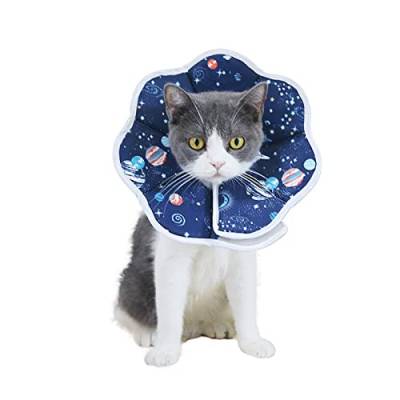Yuehuam Weiches Haustier-Genesungshalsband, verstellbare Katzenzapfen, um das Lecken zu stoppen, E-Halsband Schutzhalsband für Katzen nach Operationen Halsband verhindert Lecken für große, mittelgroße von Yuehuam