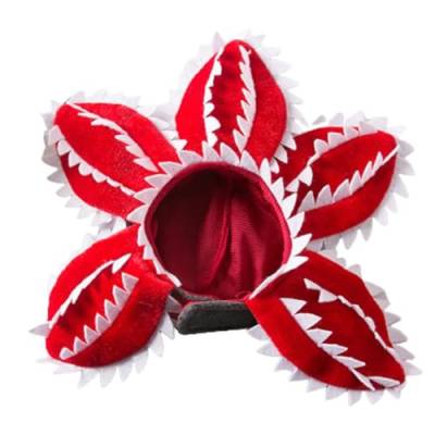 Lustige Katze Hut Demogorgon Gruselige Blume Kostüm Geburtstag Haustier Zubehör Liefert Nette Haustier Tragen Einstellbare Aufkleber Polyester Material von Yunnan Sourcing