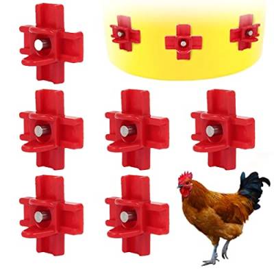 Geflügel Wassertrinker Automatische Nippeltränke Rot Wassernippel Feeder Huhn Automatische Wasserzufuhr für Küken Wachtel Taube 6 Stück von ZLXFT