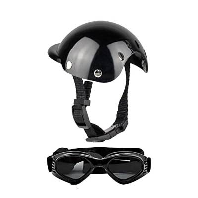 Haustierhelm Motorradhelm mit Sonnenbrille Haustier Spielzeug Hut Hund Zubehör S M Haustier Schutz Kopf von ZXCVWWE