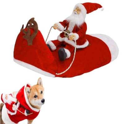 Lustige Haustier Hund Weihnachten Kleidung Weihnachtsmann Reiten Ein Hirsch Mantel Haustiere Weihnachten Hund Hund Kleine Für Große Kostüme P4G0 Bekleidung D von ZXCVWWE