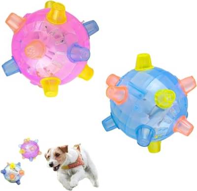 ZXCVWWE Springender Aktivierungsball für Hunde, Springaktivierung, Hundespielzeug, blinkende leuchtende Bälle für Hunde, blinkendes beleuchtetes Spielzeug für kleine Hunde, interaktives Hundespielzeug von ZXCVWWE