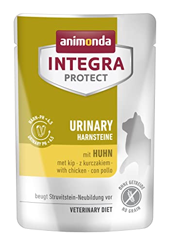 Animonda Integra Protect Adult Urinary Struvitstein, animonda Nassfutter Katze, hochwertiges Katzenfutter Nass getreidefrei, Diätfuttermittel für Katzen mit Harnsteinen, mit Huhn, 24 x 85 g von Animonda Integra Protect