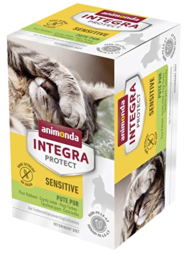 animonda Integra Protect Adult Katzenfutter Sensitive, Diätfutter, Nassfutter für Katzen, Pute ganz, 6 x 100g von Animonda Integra Protect
