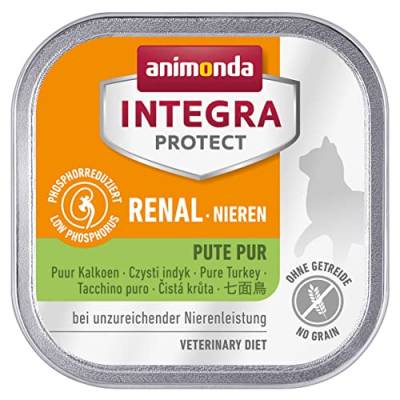 animonda Integra Protect Nieren Katzen, Nassfutter bei Niereninsuffizienz, Pute pur, 16 x 100 g von Animonda Integra Protect
