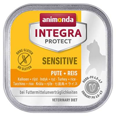 animonda Integra Protect Katze Sensitive, Diät Katzenfutter, Nassfutter bei Futtermittelallergie, mit Pute + Reis, 16 x 100 g von Animonda Integra Protect