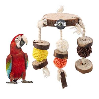 banapoy Papageienspielzeug, Bunte Knoten Papageienspielzeug Holzspielzeug Sittich Hängendes Bisswerkzeug, für Zuhause von banapoy