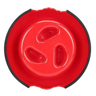 Slow Feeder Dog Bowl, robuster Puzzle Bowl Feeder für schnelle Esser zur Reduzierung übermäßigen Essverhaltens(S, red) von banapoy