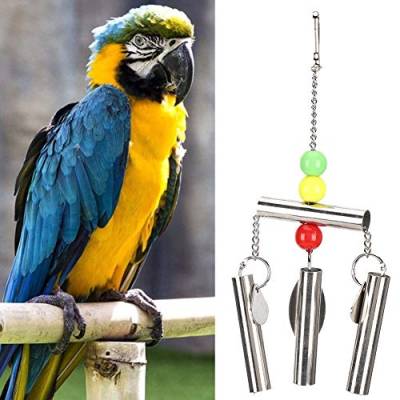 banapoy Vogelglockenspielzeug aus Edelstahl, Parrot Standing Rack Bell, für Vogelpapagei von banapoy
