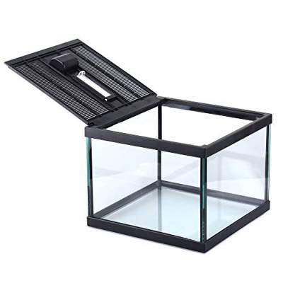 crapelles Reptile Amphibien Terrarium Glasbox für kleine Haustiere, wasserdichte Belüftung, transparent, innen gut sichtbar von crapelles
