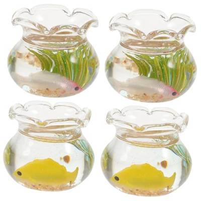 ibasenice 4 Stück Mini-Glas-koi Mini-Aquarium Aus Glas Dekorationen Miniatur-goldfischglas Miniatur Fischglas Goldfischglas Aus Glas Spielspielzeug Vorgeben Koi Karpfen Tropischer Fisch von ibasenice