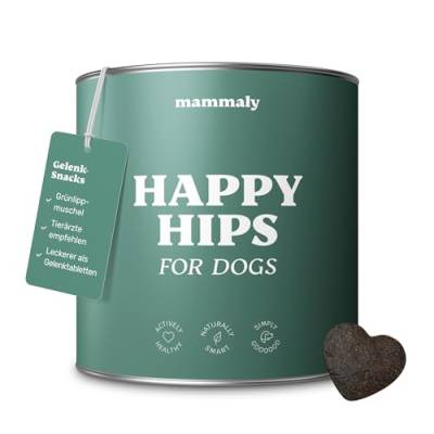 mammaly für Hunde Happy HIPS Gelenk Snacks mit Grünlippmuschel Hund, Alternative zu Gelenktabletten Hund oder Grünlippmuschel Kapseln, Unterstützt Knochen und Gelenke, msm Hund, ca. 110 Snacks von mammaly