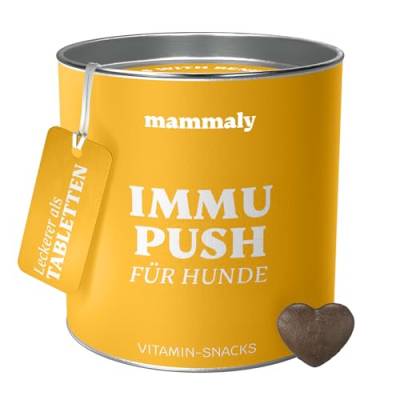 mammaly® Immu Push Snack, Nahrungsergänzungsmittel Hund, Nahrungsergänzungen & Vitamine für Hunde, Snack Vitamin Komplex für Hund, unterstützt die körpereigenen Abwehrkräfte, ca. 90 Snacks von mammaly