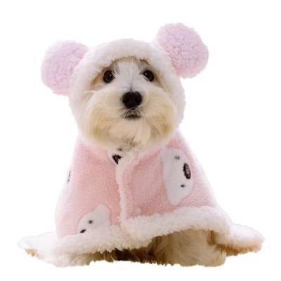 Haustierumhang mit Cartoon-Bärenmuster, hält Wärme, weiche Textur, Haustier-Umhang, Outfit für kleine Hunde, Haustier-Kostüme von ulafbwur