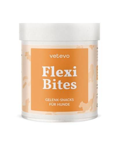 vetevo Flexi Bites Gelenk Snacks mit Grünlippmuschel Hund, Leckerli Statt Gelenktabletten, Unterstützt Knochen 6 Gelenke, mit Hagebutte - 300g Dose von vetevo