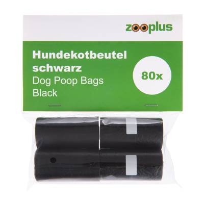 Hundekotbeutel schwarz - 4 Rollen à 20 Beutel (80 Beutel) von zooplus Exclusive
