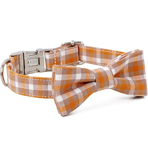 Dog Collar Plaid Bow Knot Pet Collar Bow Tie Dog Collar Soft Safe and Adjustable Suitable for Small Medium and Large Dogs (A, L) von 通用