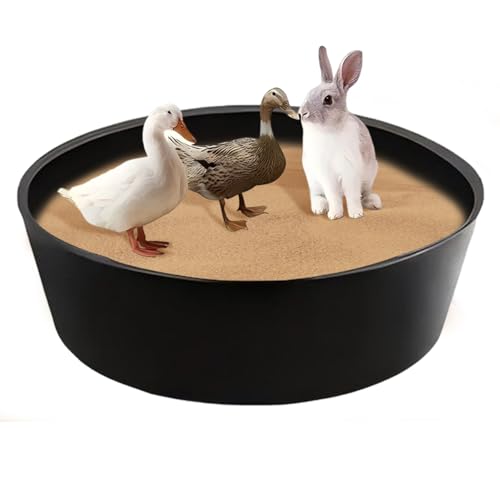 Hühnerstaub-Badewanne | Geflügelhaus-Reinigungsbehälter | 64 cm Bodenlose verstellbare Box für Geflügel, Ente, Pool, Bauernhof, Henne, Hahn von ノーブランド品